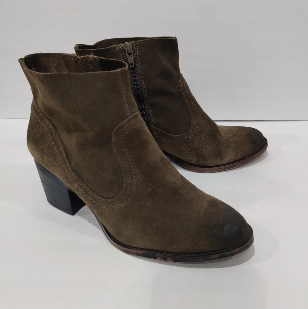 Soho Cobbler Genuine SUEDE Ankle Boot Olive Green